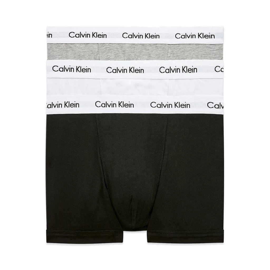 商品Calvin Klein|Calvin Klein Low Rise Cotton Stretch Trunks - Black/White/Grey,价格¥347,第1张图片