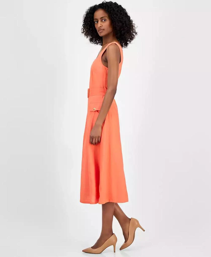 商品Tahari|Petite Square-Neck Belted Sleeveless Dress,价格¥425,第2张图片详细描述