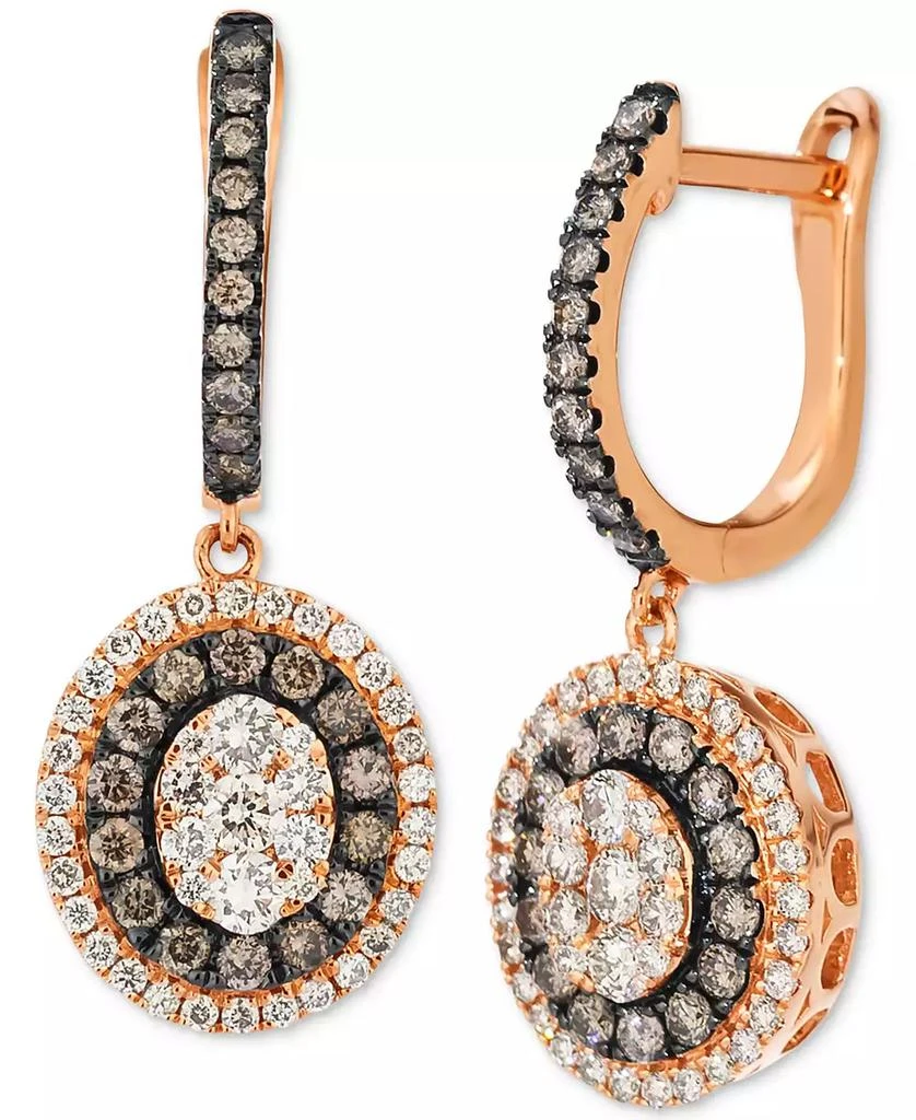 商品Le Vian|Chocolate Diamond & Nude Diamond Drop Earrings (1 ct. t.w.) in 14k Strawberry Gold,价格¥19988,第1张图片