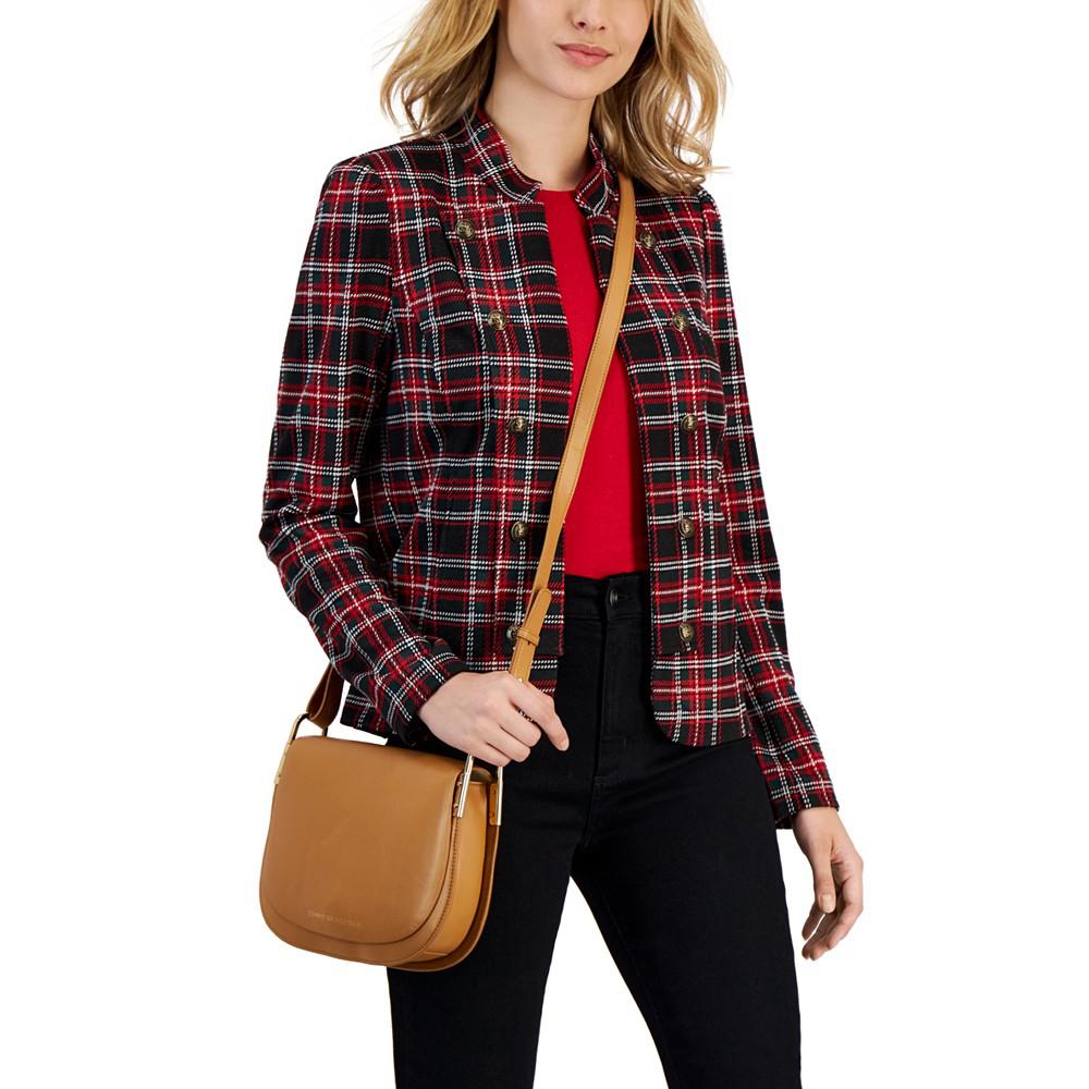 Women's Puff-Sleeve Plaid Band Jacket商品第1张图片规格展示