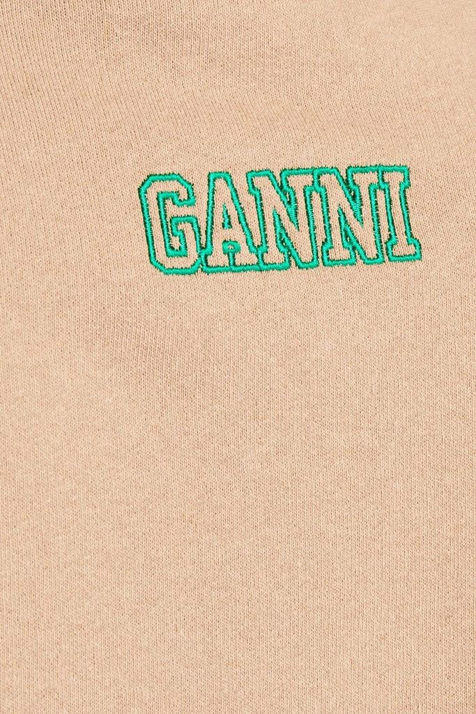 商品Ganni|Embroidered cotton-blend fleece sweatshirt,价格¥556,第2张图片详细描述