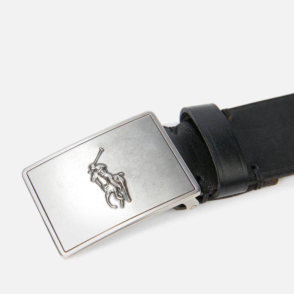 Polo Ralph Lauren Men's 36mm Plaque Vachetta Belt - Black商品第3张图片规格展示