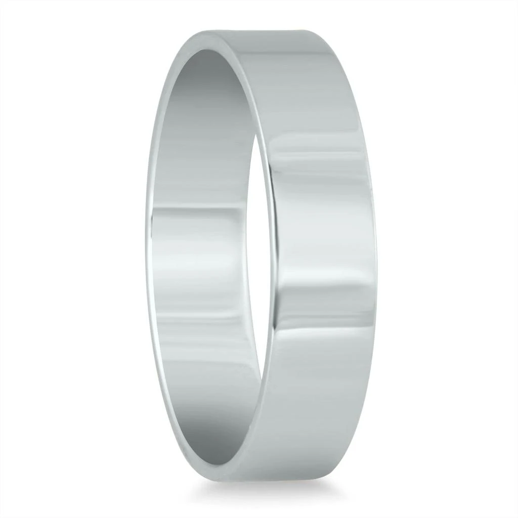 商品SSELECTS|4Mm Flat Comfort Fit Wedding Band In 14K White Gold,价格¥3541,第2张图片详细描述