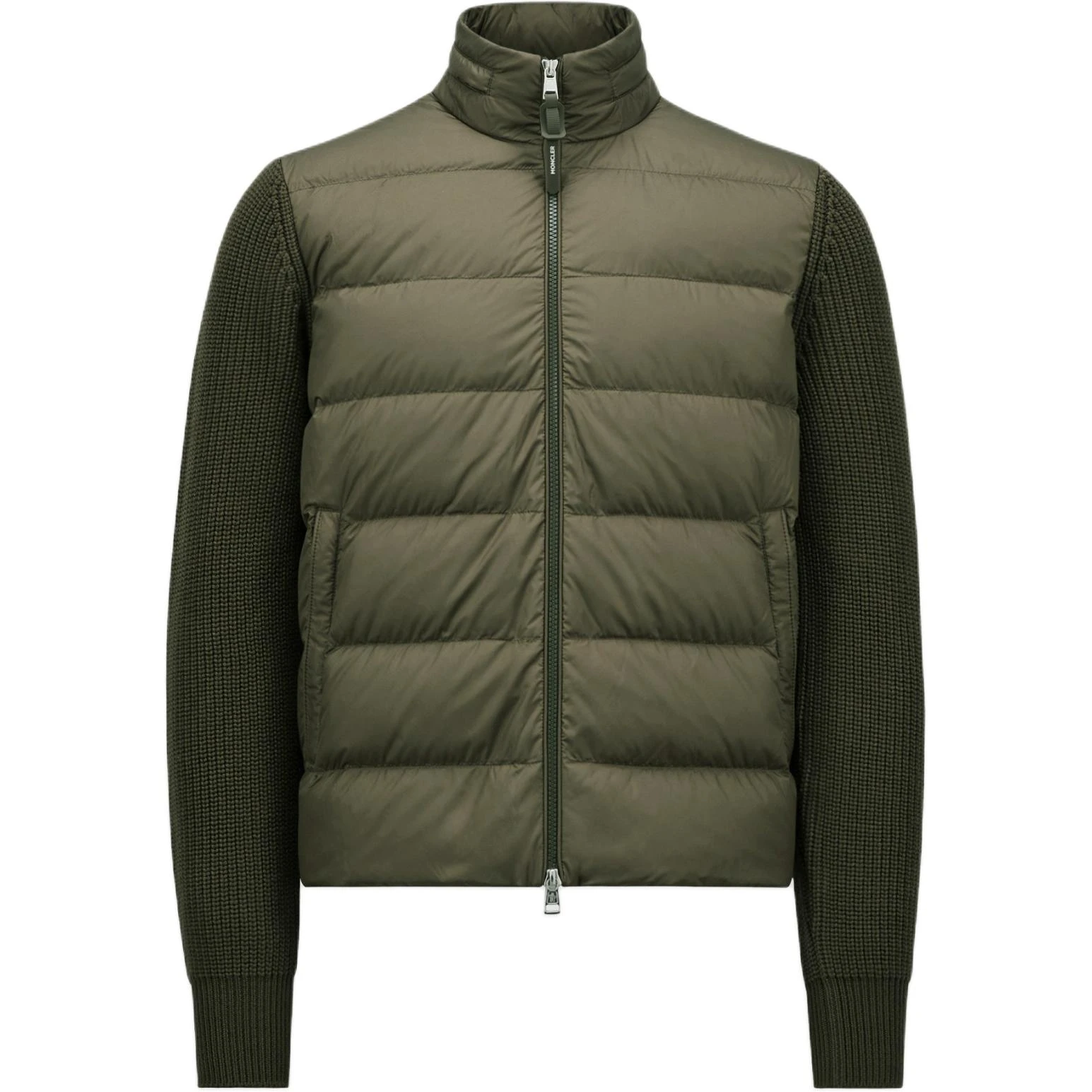 商品[国内直发] Moncler|盟可睐 徽标拼接开衫长袖毛衣 男款 深绿色,价格¥9360,第1张图片
