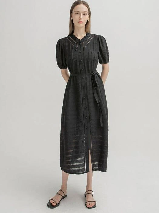 商品NAIN|V-neck Lace Peasant Slip Set Dress,价格¥944,第2张图片详细描述