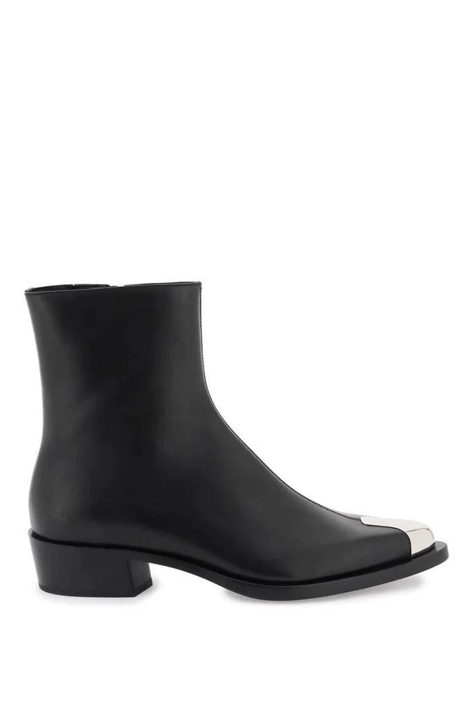 商品Alexander McQueen|Alexander mcqueen leather punk ankle boots,价格¥5731,第1张图片