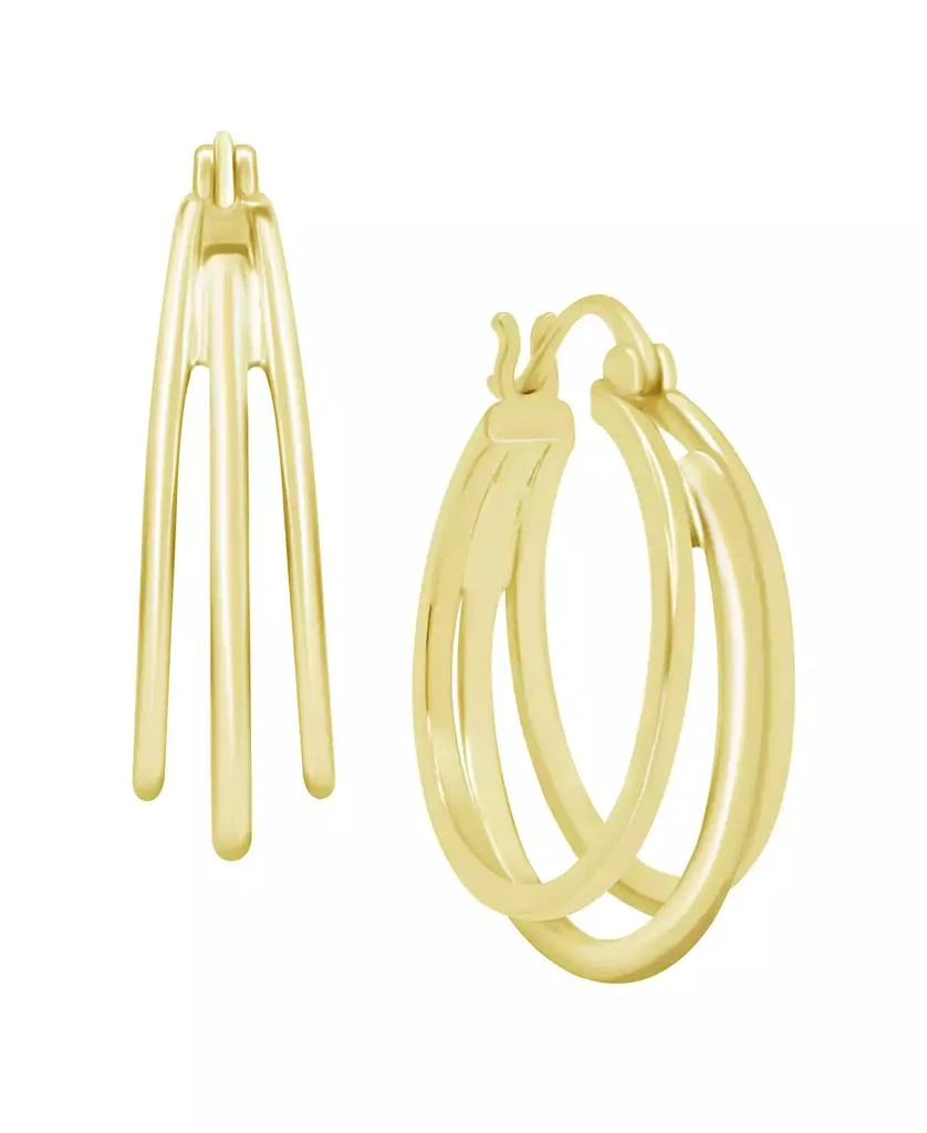 商品Essentials|Triple Point Oval Click Top Hoop Earring in Silver Plate or Gold Plate,价格¥372,第1张图片