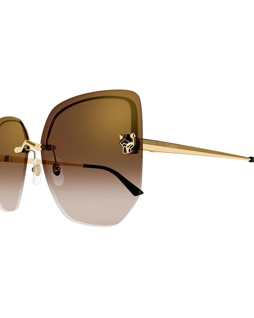 Panthère Light 24K Gold Plated Square Sunglasses, 63mm 商品