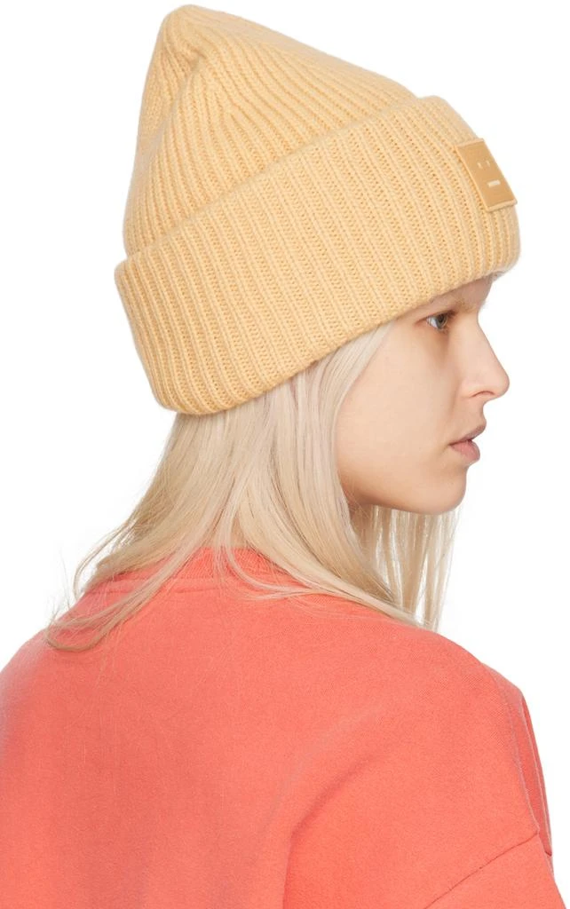 商品Acne Studios|Beige Large Face Logo Beanie,价格¥1417,第3张图片详细描述