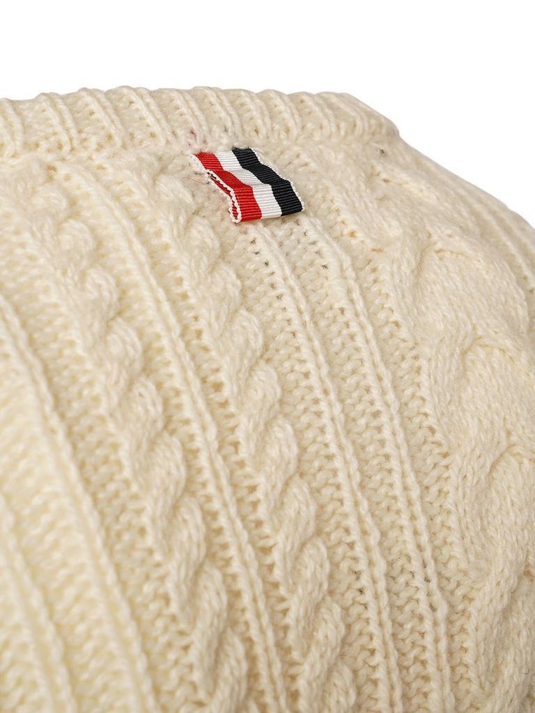商品Thom Browne|4 Bar Aran Wool Blend Knit Sweater,价格¥5525,第7张图片详细描述