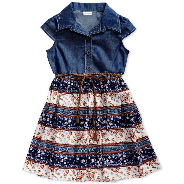 商品Sweet Heart Rose|Denim Floral Dress, Toddler & Little Girls (2T-6X),价格¥216,第1张图片