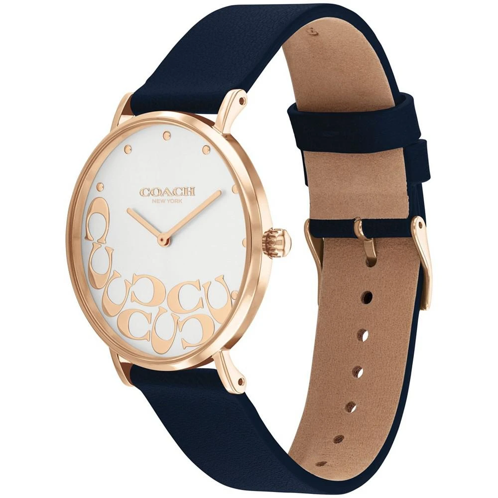 商品Coach|Women's Perry Navy Leather Strap Watch,价格¥975,第2张图片详细描述