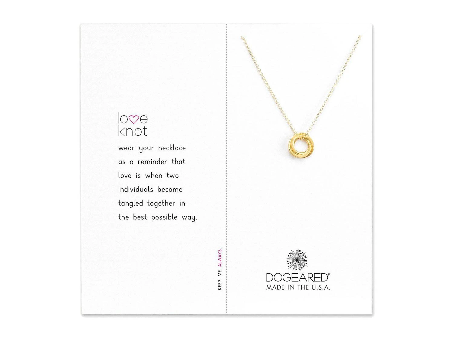 商品Dogeared|Love Knot Necklace,价格¥448,第1张图片