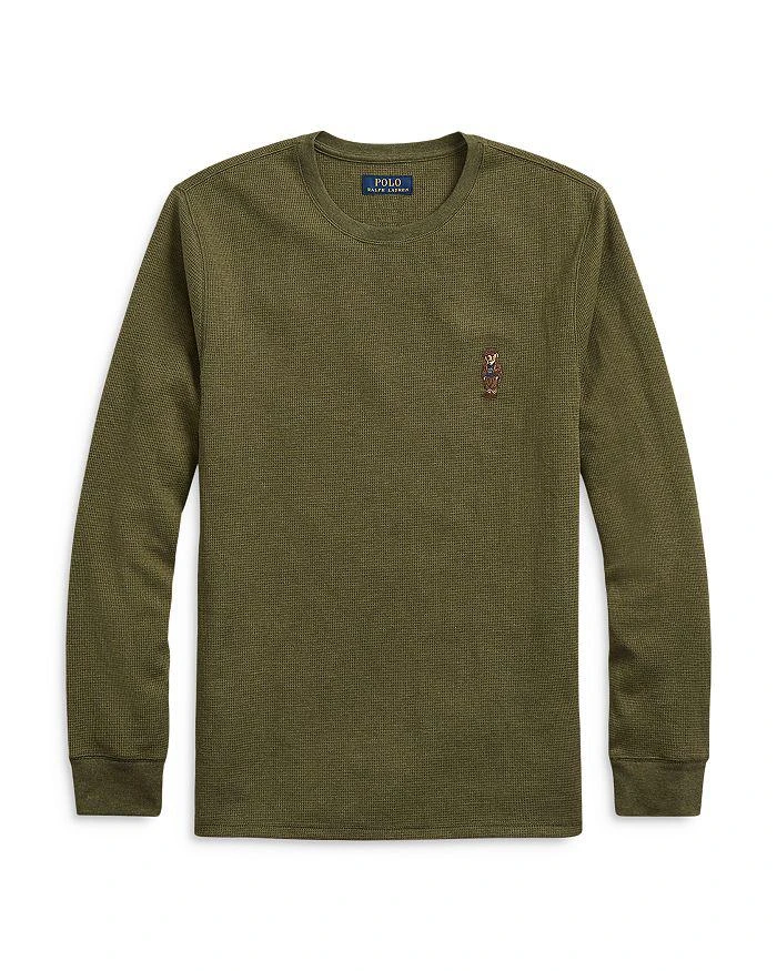 商品Ralph Lauren|Cotton Blend Waffle Knit Polo Bear Embroidered Long Sleeve Sleep Tee,价格¥281,第5张图片详细描述