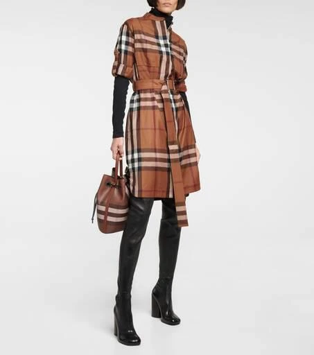 商品Burberry|格纹羊毛衬衫式连衣裙,价格¥12375,第2张图片详细描述