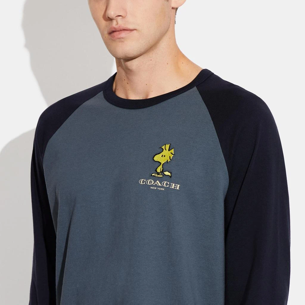 商品Coach|Coach Outlet Coach X Peanuts Raglan Long Sleeve Shirt,价格¥855,第3张图片详细描述