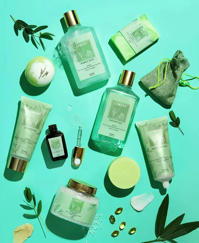 商品Lovery|Tea Tree Home Spa Body Care Gift Set, Natural Bath Gift Basket, 15 Piece,价格¥331,第5张图片详细描述