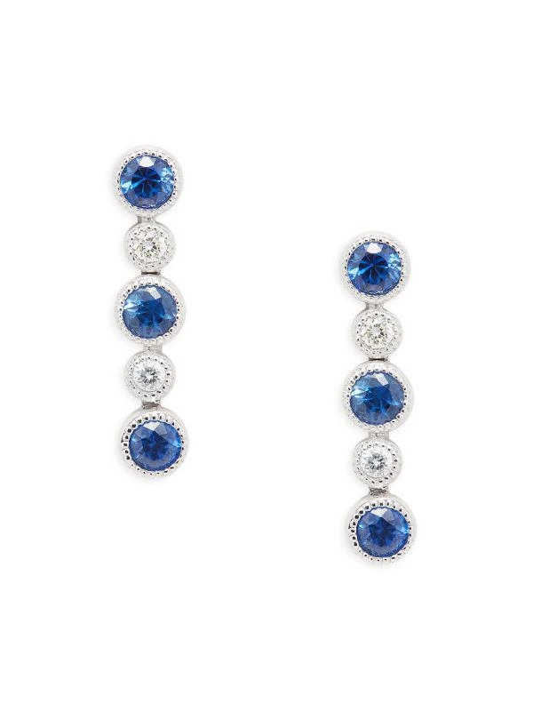 商品Saks Fifth Avenue|14K White Gold, Sapphire & Diamond Drop Earrings,价格¥3013,第1张图片