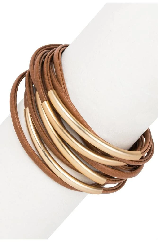 商品SAACHI|On the Rail Bar Layered Bracelet,价格¥249,第3张图片详细描述