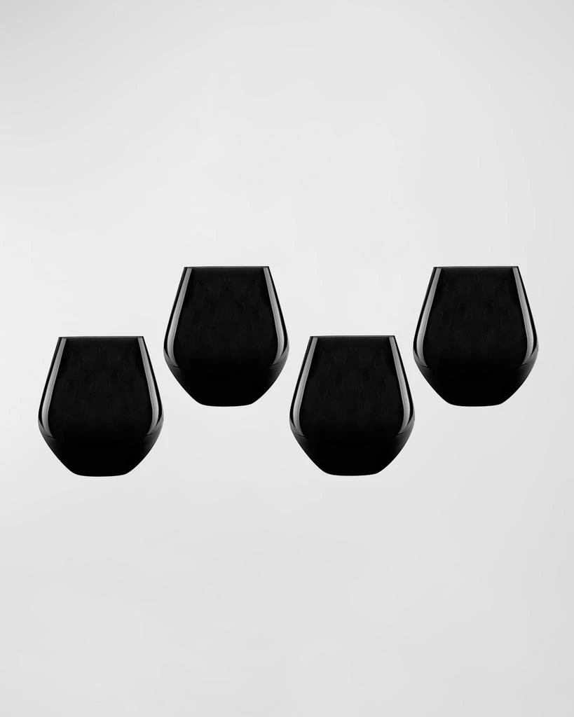 商品Godinger|Meridian Stemless Wine Glasses, Black - Set of 4,价格¥456,第1张图片