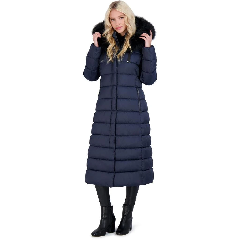 Tahari Nellie Long Coat for Women-Insulated Jacket with Removable Faux Fur Trim 商品