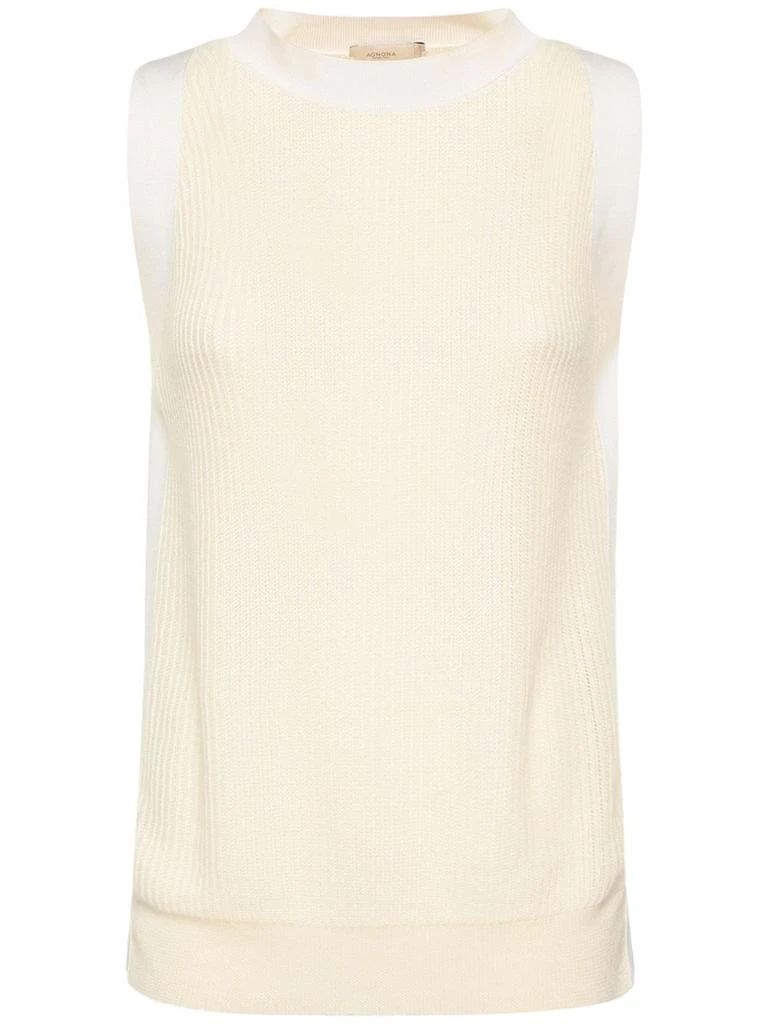 商品AGNONA|Sleeveless Cashmere Rib Knit Top,价格¥3732,第1张图片