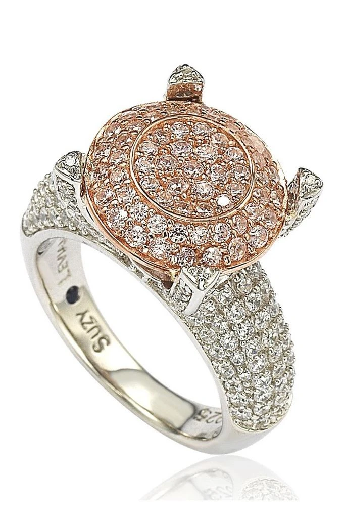 商品Suzy Levian|Sterling Silver & 14K Rose Gold Plated Pavé Pink CZ Ring,价格¥1275,第4张图片详细描述