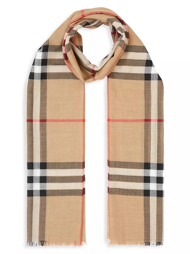 商品Burberry|Giant Check Gauze Scarf,价格¥3382,第1张图片