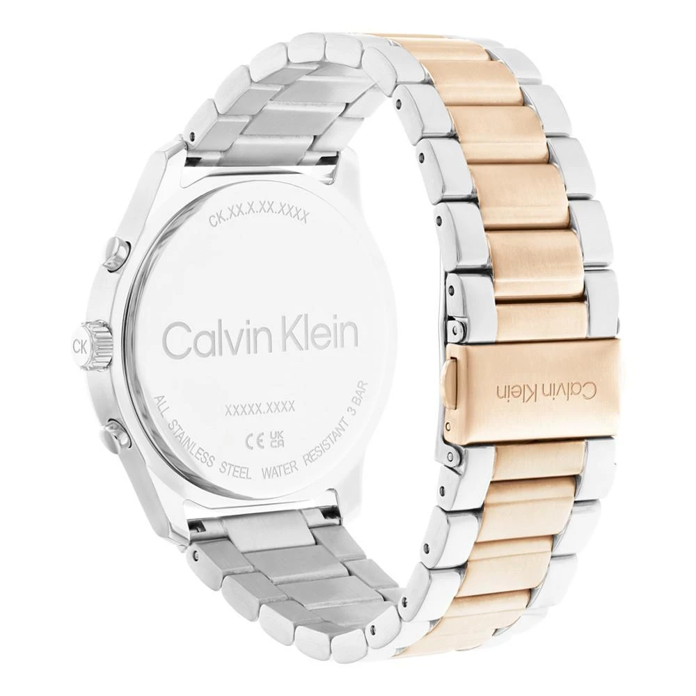商品Calvin Klein|Men's Two-Tone Stainless Steel Bracelet Watch 44mm,价格¥1544,第3张图片详细描述