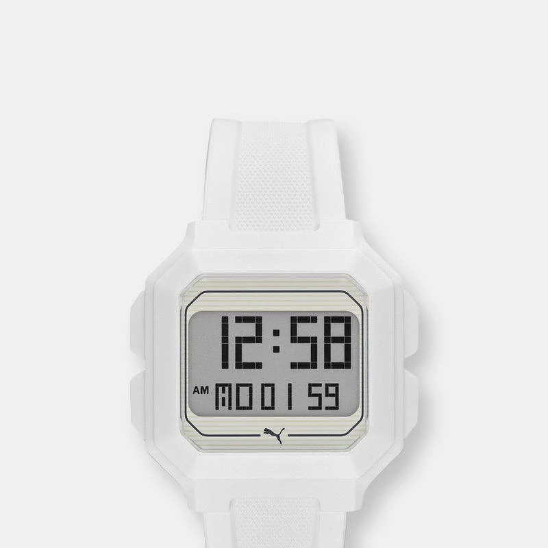 商品Puma|Puma Men's Remix P5018 White Polyurethane Quartz Fashion Watch ONE SIZE,价格¥307,第1张图片