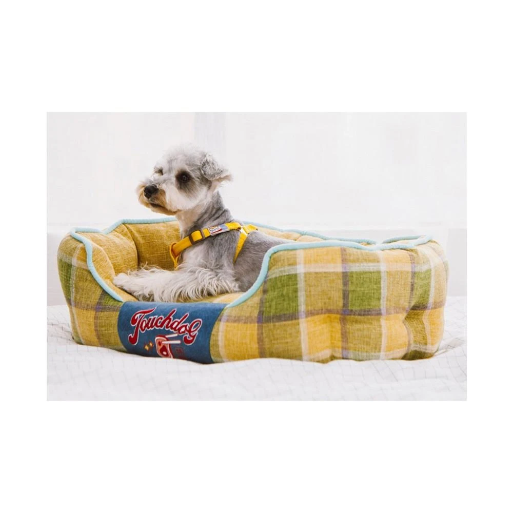 商品Touchdog|'Archi-Checked' Designer Plaid Oval Dog Bed Large,价格¥610,第2张图片详细描述