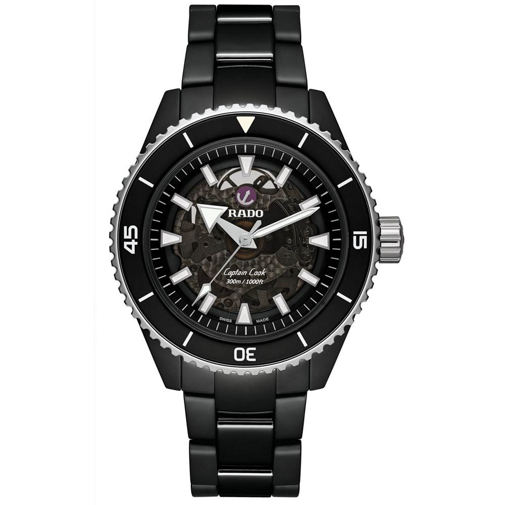 Men's Swiss Automatic Captain Cook Black High Tech Ceramic Bracelet Watch 43mm商品第1张图片规格展示