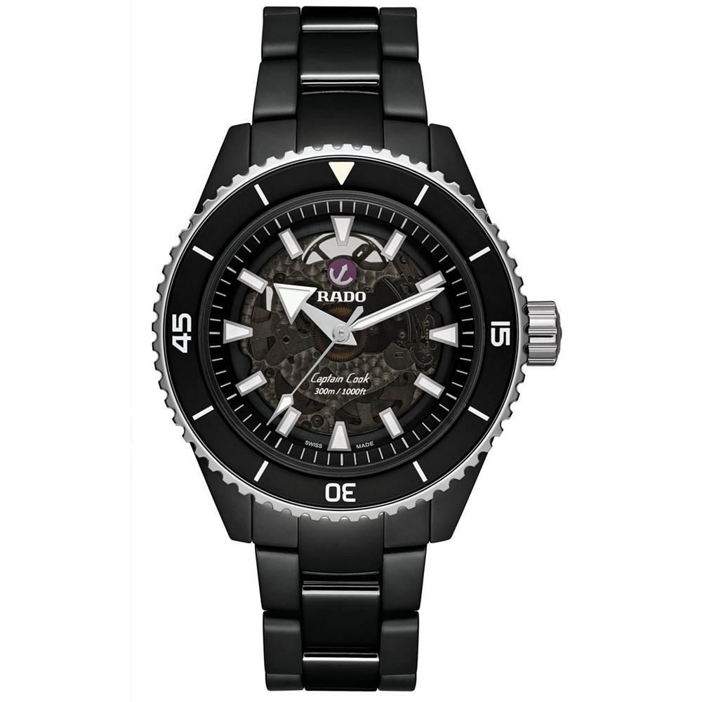 商品Rado|Men's Swiss Automatic Captain Cook Black High Tech Ceramic Bracelet Watch 43mm,价格¥26737,第1张图片