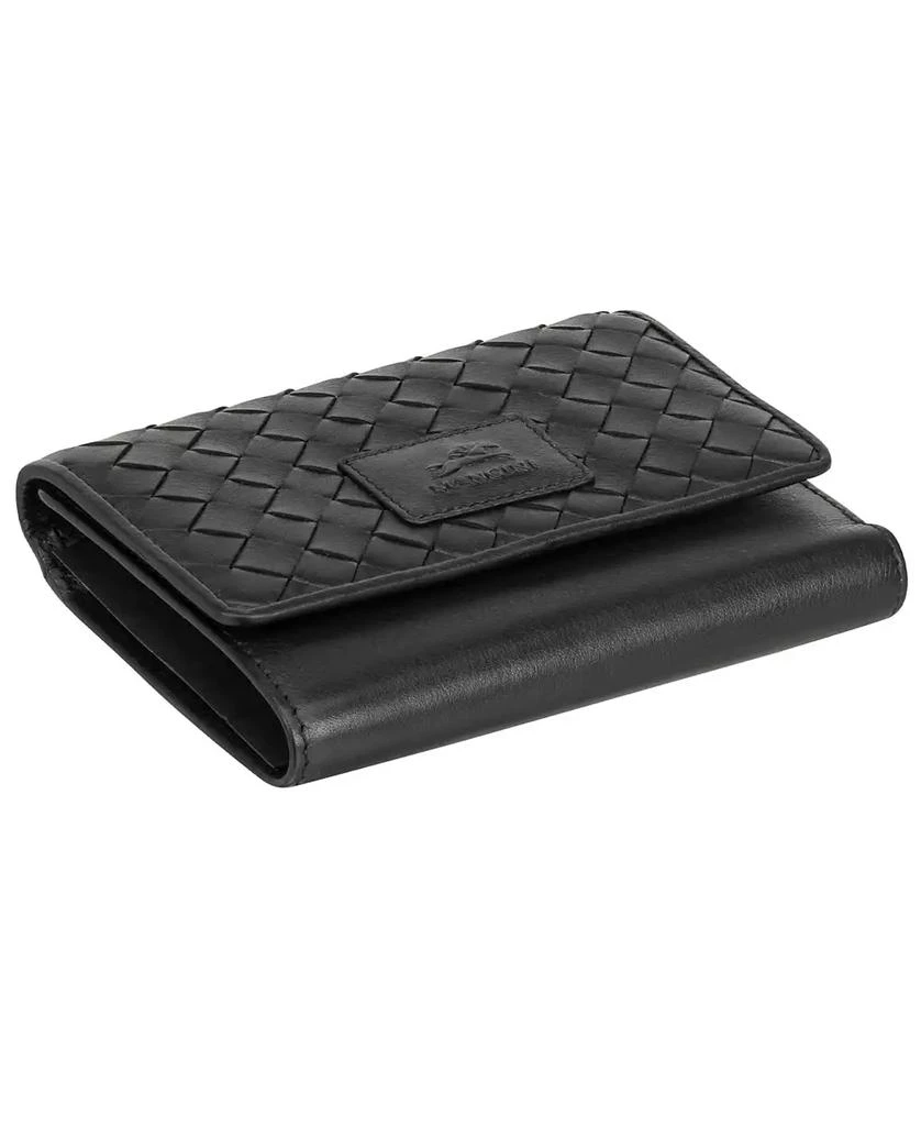 商品Mancini Leather Goods|Women's Basket Weave Collection RFID Secure Mini Clutch Wallet,价格¥579,��第5张图片详细描述