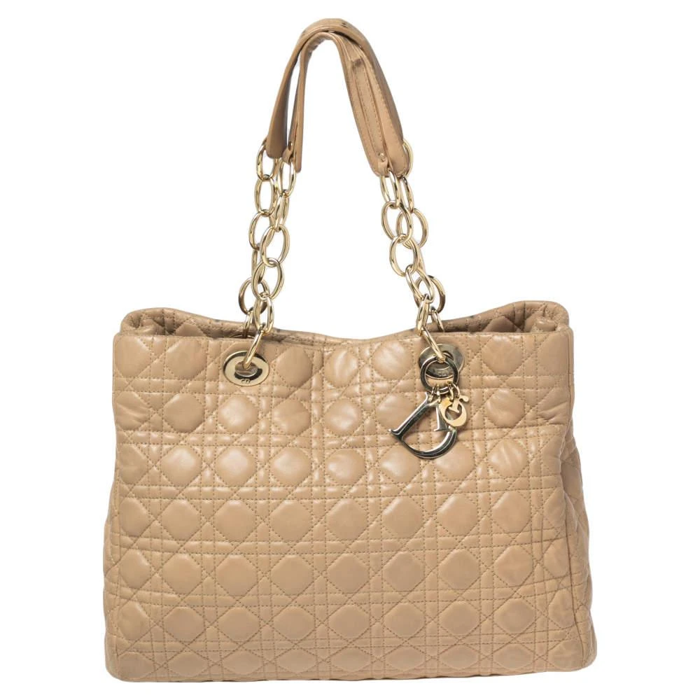 商品[二手商品] Dior|Dior Beige Cannage Quilted Leather Large Shopper Tote,价格¥5512,第1张图片