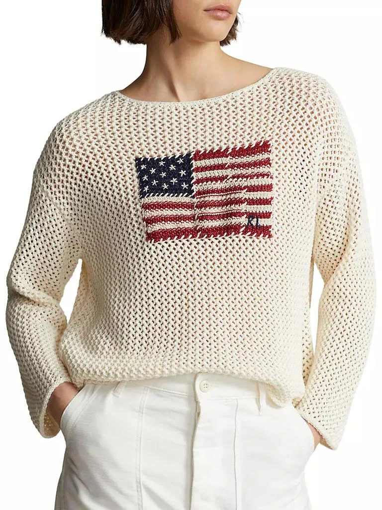 商品Ralph Lauren|Cotton Open-Stitch Flag Sweater,价格¥2234,第3张图片详细描述