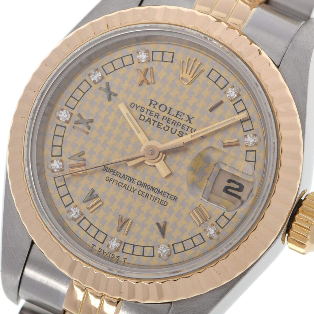 Rolex Champagne Diamonds 18k Yellow Gold And Stainless Steel Datejust 69173G Automatic Women's Wristwatch 26 mm商品第6张图片规格展示