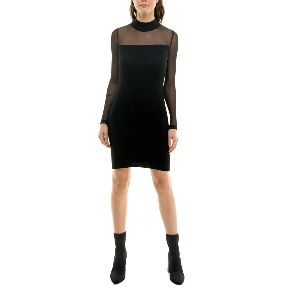 商品Crave Fame|Juniors' Illusion Mock Neck Bodycon Sweater Dress,价格¥325,第1张图片