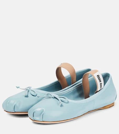 商品Miu Miu|皮革芭蕾舞平底鞋,价格¥9856,第5张图片详细描述