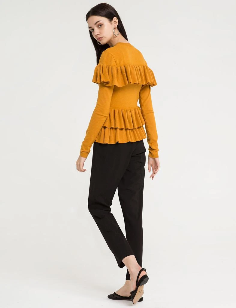 商品Pixie Market|Kate Mustard Ruffle Sweater,价格¥243,第4张图片详细描述