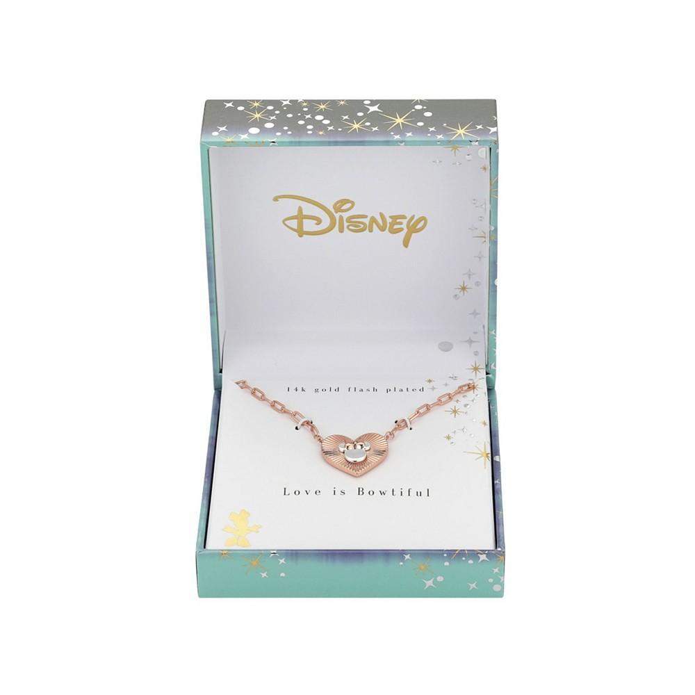 商品Disney|Two-Tone Rose Gold Flash-Plated Minnie Mouse Heart Pendant Necklace,价格¥111,第4张图片详细描述