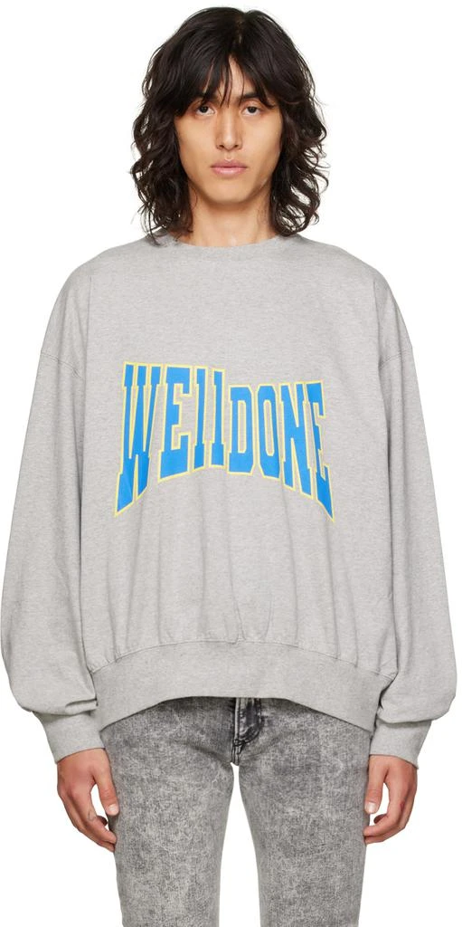 商品We11done|Gray Unbalanced Sweatshirt,价格¥758,第1张图片