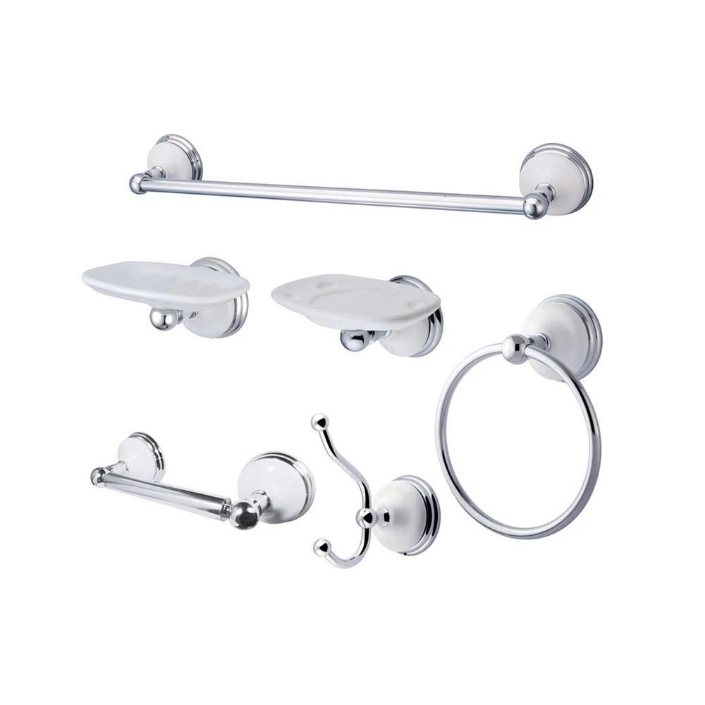 商品Kingston Brass|Victorian 6-Pc. Towel Bar Bathroom Hardware Set in Polished Chrome,价格¥1688,第1张图片