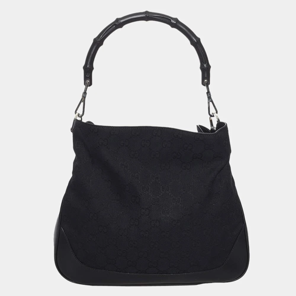 商品[二手商品] Gucci|Gucci Black GG Canvas Bamboo Bag,价格¥4292,第1张图片