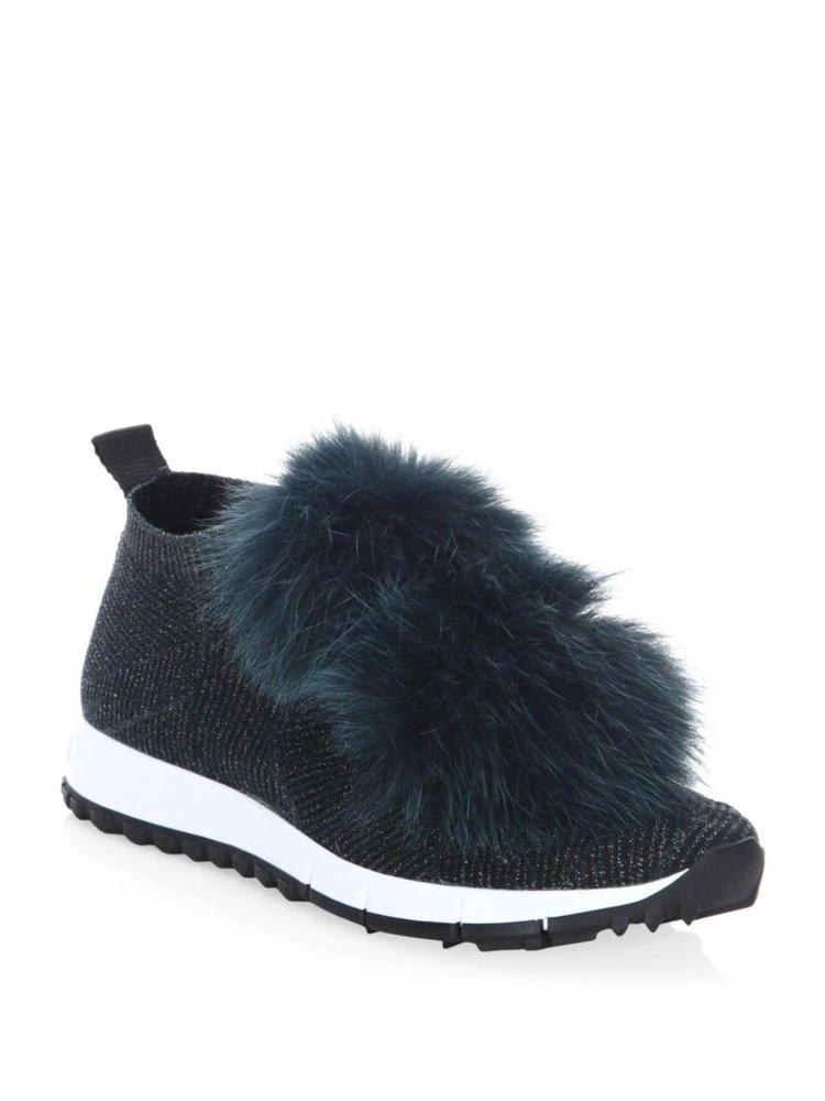 商品Jimmy Choo|Jimmy Choo - Norway Fur Pom-Pom & Lurex Sneakers,价格¥2623,第1张图片