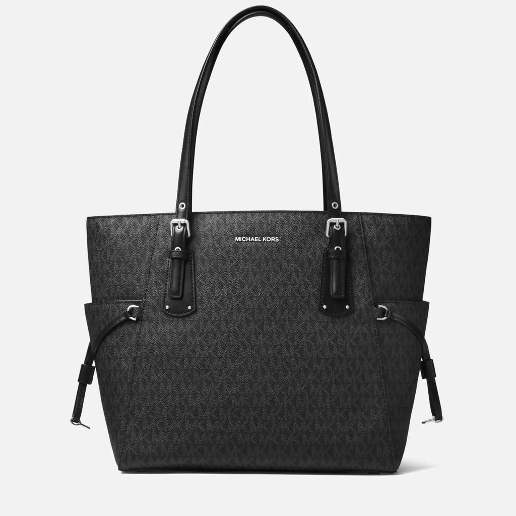 商品Michael Kors|Michael Michael Kors Women's Voyager East West Signature Tote Bag - Black,价格¥2162,第1张图片