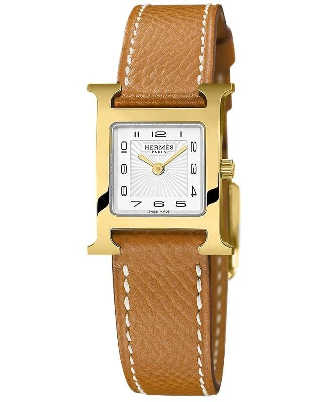 商品Hermes|Hermes H Hour Quartz Petite TPM  Gold Plated Case Unisex Watch 037893WW00,价格¥19758,第1张图片