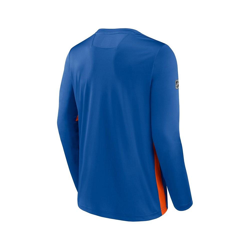 Men's Branded Royal New York Islanders Authentic Pro Rink Performance Long Sleeve T-Shirt商品第2张图片规格展示