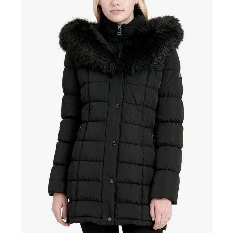 商品Calvin Klein|Faux-Fur-Trim Layered Puffer Coat,价格¥973,第1张图片