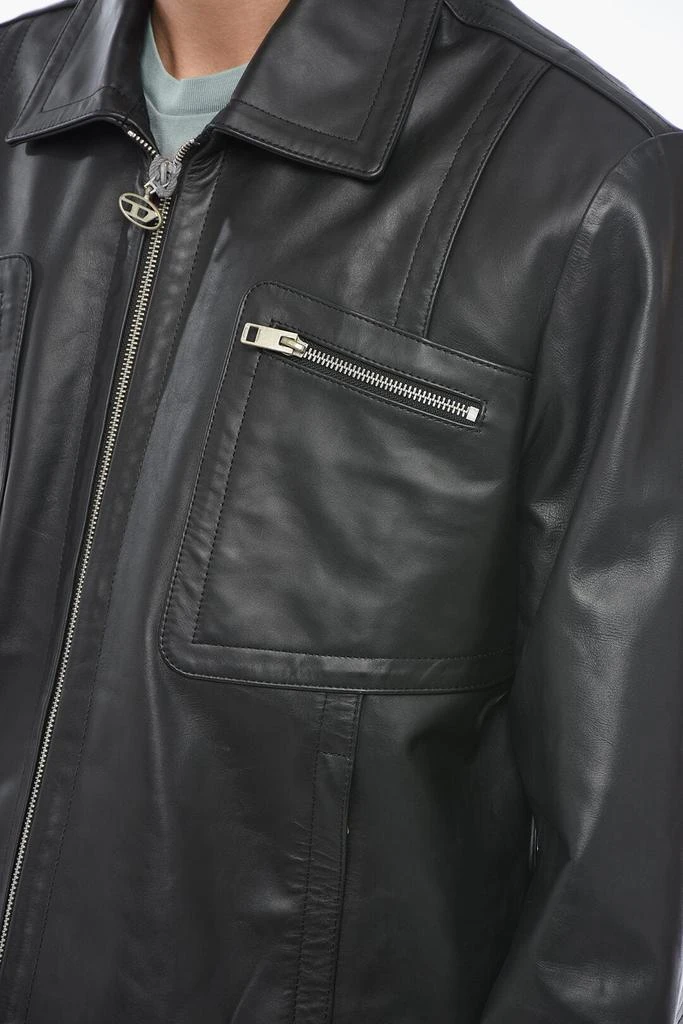 商品Diesel|Diesel Leather L-CALE Jacket with Double Chest Pocket,价格¥3158,第3张图片详细描述